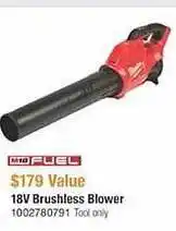 The Home Depot Milwaukee 18v brushless blower offer