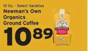 Hannaford Newman's own organics ground coffee offer