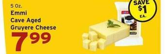 Hannaford Emmi cave aged gruyere cheese offer