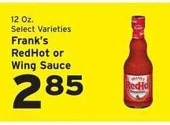 Hannaford Frank's redhot or wing sauce offer
