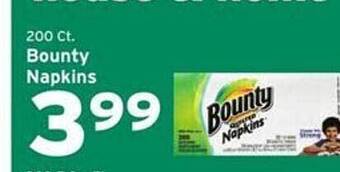 Hannaford Bounty napkins offer