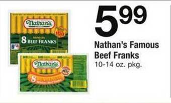 Safeway Nathan's famous beef franks offer