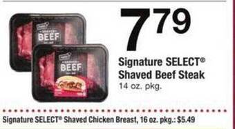 Safeway Signature select shaved beef steak offer