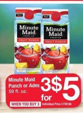 Safeway Minute maid punch or ades offer