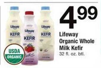 Safeway Lifeway organic whole milk kefir offer