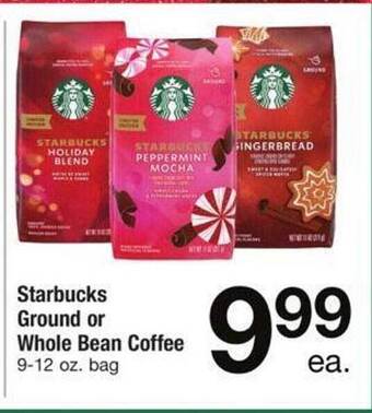 Safeway Starbucks ground or whole bean coffee offer