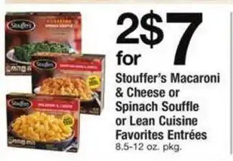Safeway Stouffer's macaroni & cheese or spinach souffle or lean cuisine favorites entrées offer