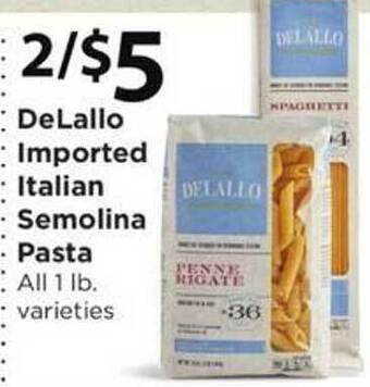 Safeway Delallo imported italian semolina pasta offer