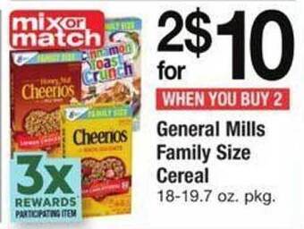 Safeway General mills family size cereal offer