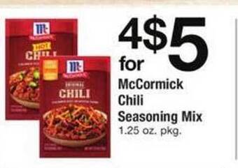 Safeway Mccormick chili seasoning mix offer