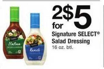Safeway Signature select salad dressing offer