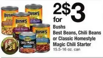 Safeway Bushs best beans, chili beans or classic homestyle magic chili starter offer