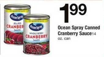 Safeway Ocean spray canned cranberry sauce offer