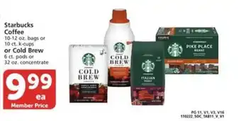 Vons Starbucks coffee or cold brew offer