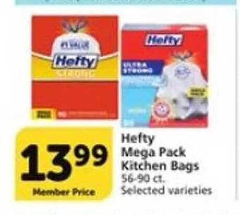 Vons Hefty mega pack kitchen bags offer