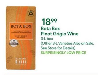 Publix Bota Box Pinot Grigio Wine 3-L box offer