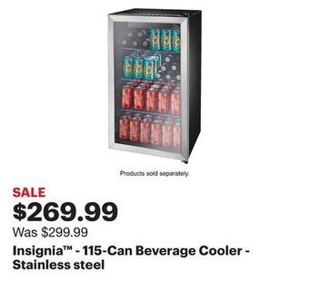 Best Buy Insignia™ - 115-can beverage cooler - stainless steel offer