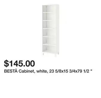 Ikea Bestå cabinet, white, 23 5/8x15 3/4x79 1/2 " offer