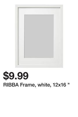 Ikea Ribba frame, white, 12x16 " offer