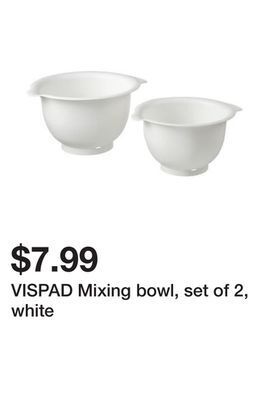 Ikea Vispad mixing bowl, set of 2, white offer