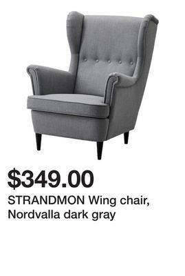 Ikea Strandmon wing chair, nordvalla dark gray offer
