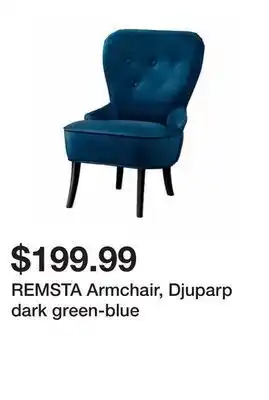 Ikea Remsta armchair, djuparp dark green-blue offer