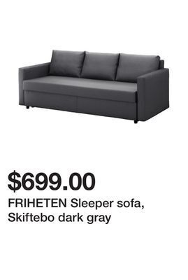 Ikea Friheten sleeper sofa, skiftebo dark gray offer