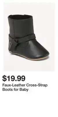 Old Navy Faux-leather cross-strap boots for baby offer