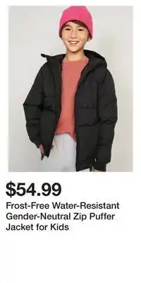 Old Navy Frost-free water-resistant gender-neutral zip puffer jacket for kids offer