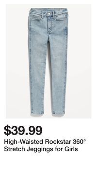 Old Navy High-waisted rockstar 360° stretch jeggings for girls offer