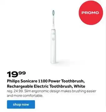 Bed Bath & Beyond Philips sonicare 1100 power toothbrush, rechargeable electric toothbrush, white  offer