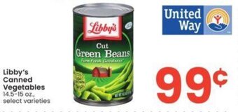 Albertsons Libby's Canned Vegetables 14.5-15 oz., offer