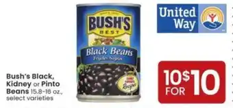 Albertsons Bush's Black, Kidney or Pinto Beans 15.8-16 oz. offer