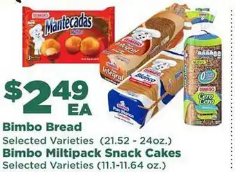 Northgate Market Bimbo bread, bimbo miltipack snack cakes offer