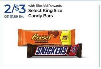 Rite Aid King size candy bars offer