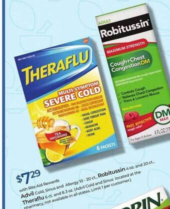 Rite Aid Advil, robitussin, theraflu offer