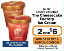 IGA The Cheesecake Factory Ice Cream 14 oz offer