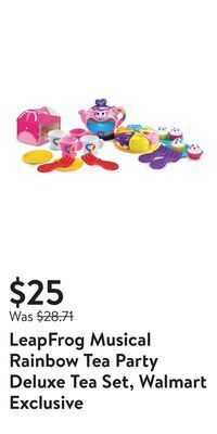 Walmart Leapfrog musical rainbow tea party deluxe tea set, walmart exclusive offer