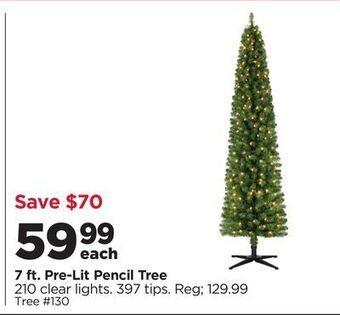 Michaels 7 ft. pre-lit pencil tree offer
