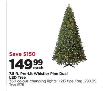 Michaels 7.5 ft. pre-lit whistler pine dual led tree offer