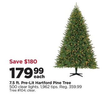 Michaels 7.5 ft. pre-lit hartford pine tree offer