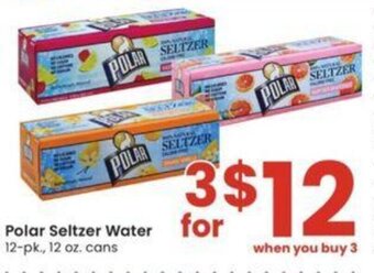 Albertsons Polar Seltzer Water 12-pk., 12 oz. cans offer