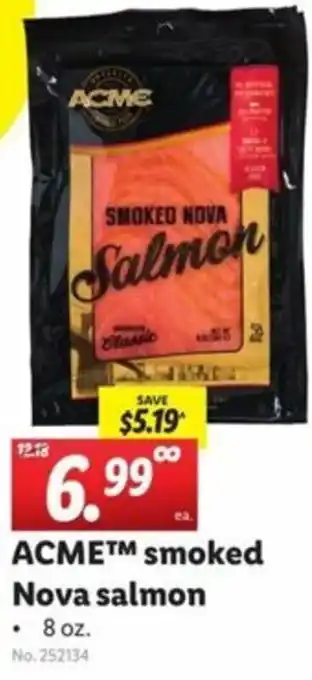 Lidl ACME Smoked Nova Salmon 8 oz offer