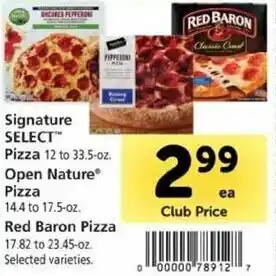 Safeway Signature Select Pizza Open Nature Pizza, Red Baron Pizza offer