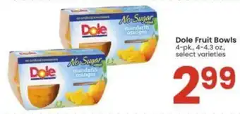 Albertsons Dole Fruit Bowls 4-pk., 4-4.3 oz. offer