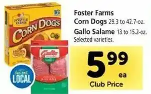 Safeway Foster Farms Corn Dogs, Gallo Salame offer