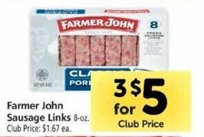 Safeway Farmer John Sausage Links 8 oz offer