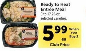 Safeway Ready to Heat Entrée Meal offer