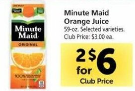 Safeway Minute Maid Orange Juice offer