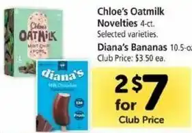 Safeway Chloe's Oatmilk Novelties offer